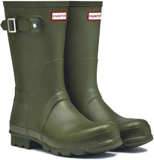 Hunter - regenlaarzen voor heren - original short - olijfgroen - maat 43eu 43