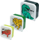 Puckator brooddoos - snackdoosjes - dino - set van 3 -
