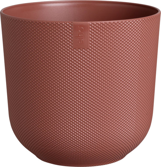 Elho jazz rond 23 bloempot voor binnen - woonaccessoire van 100% gerecycled plastic - ø 23.1 x h 21.5 cm - toscaans rood