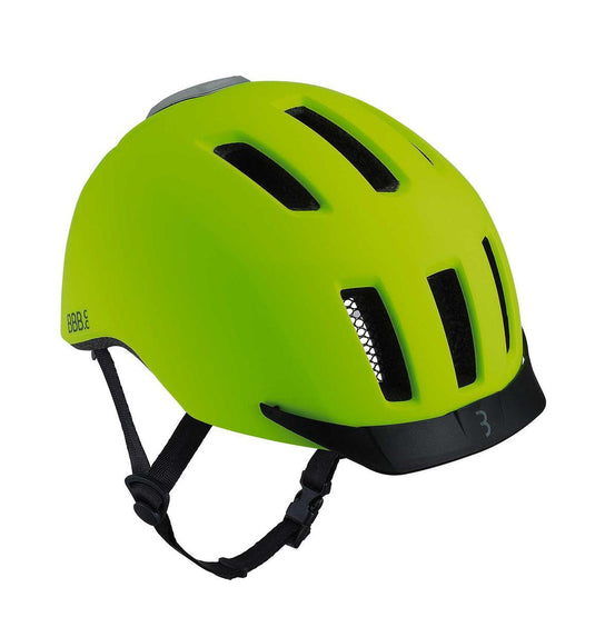Bbb cycling grid fietshelm met verlichting - volwassenen - e-bike en stadsfiets - mat neon geel - maat l - bhe-161