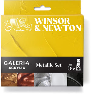 Winsor newton 2190617 galeria acryl metallic set – 5x60ml | glanzende acrylverf voor metallic effecten