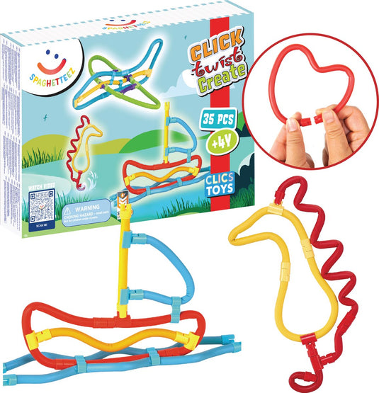 Spaghetteez 3d art flexibele bouwstaafjes, 35dlg.