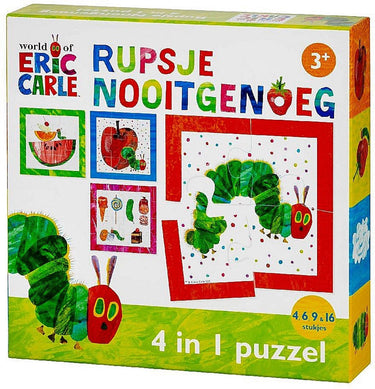Bambolino rupsje nooitgenoeg puzzel 4 in 1 educatief peuter speelgoed - kinderpuzzel 4x6x9x16 stukjes leren puzzelen - cadeautip puzzel 3 jaar en ouder - toys