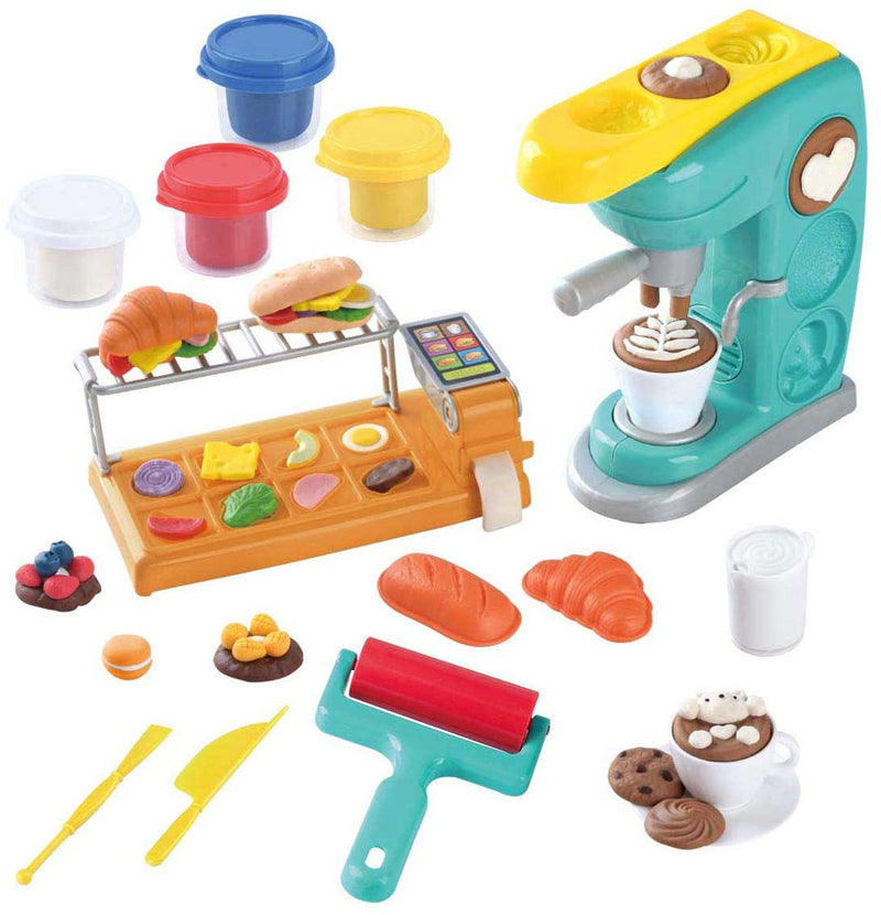 Load image into Gallery viewer, Playgo klei speelset lunchroom - creatieve kleipotjes voor kinderen.
