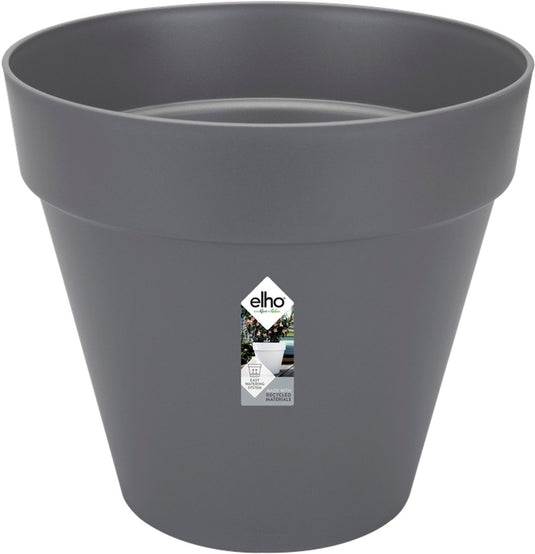 Elho loft urban rond 60 - grote bloempot voor buiten - waterreservoir - 100% gerecycled plastic - ø 58.0 x h 54.0 cm - antraciet