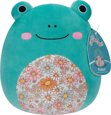 Squishmallows robert - aqua frog w floral belly 19cm plush