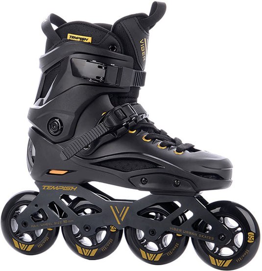Tempish viber l.e. 90 skeelers volwassenen – 4x90mm wielen – fitness speed inline skates – zwart goud – maat 41