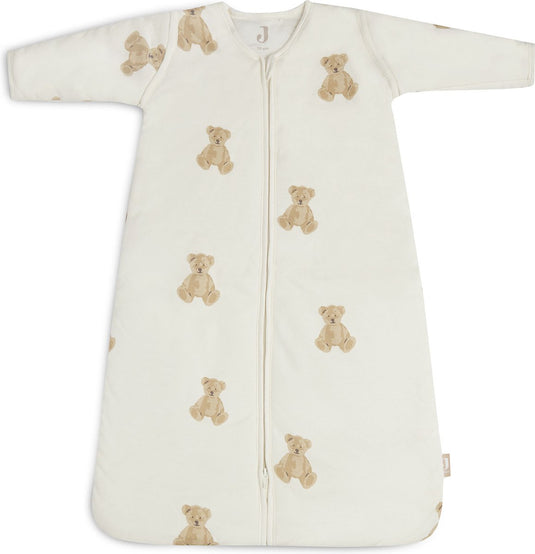 Jollein - baby winterslaapzak met afritsbare mouw (teddy bear) - katoen - winterslaapzakje baby, babyslaapzak - 110cm