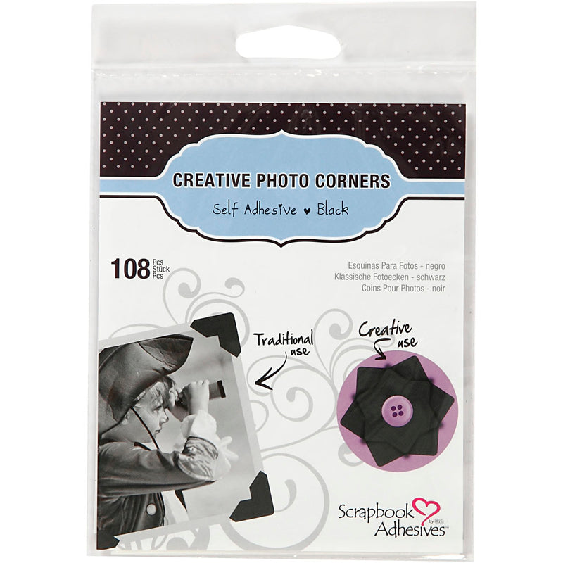 Load image into Gallery viewer, Https: www.cchobby.nl foto-hoeken-b-10-mm-110-gr-zwart-108-stuk-1-doos

