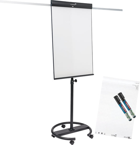 Legamaster sketch pro mobiele flipover ronde voet - inclusief sketch eco-papierblok met raster 2 edding 31 ecoline flipchart markers