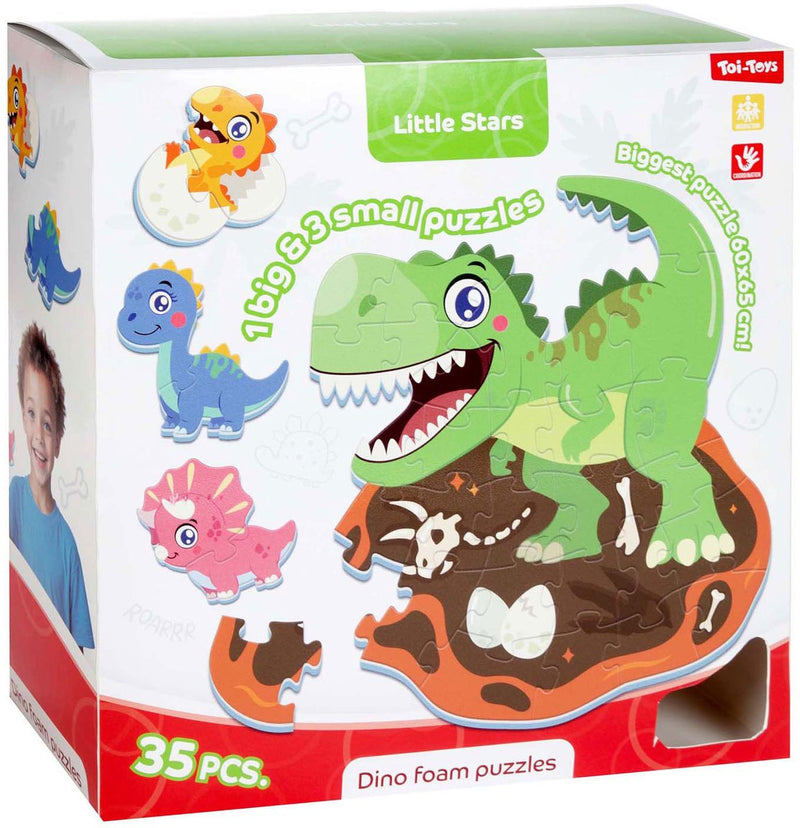 Load image into Gallery viewer, Toi-toys little stars foam vloerpuzzel dino, 36st.
