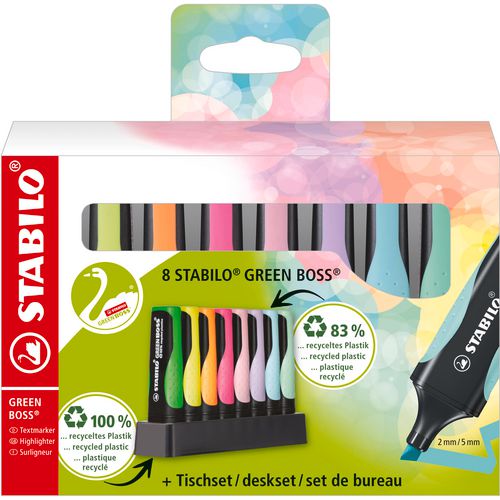 Load image into Gallery viewer, Stabilo green boss pastel - markeerstift - 8 stuks deskset
