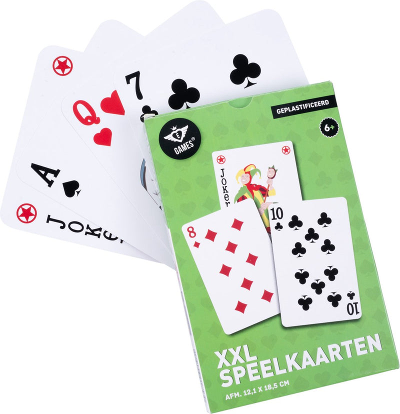 Load image into Gallery viewer, Longfield xxl speelkaarten 12,1 x 18,5 cm – geplastificeerd papieren kaartspel (54 kaarten) – extra groot kaartspel voor gezelschapsspellen familiespel – engelhart
