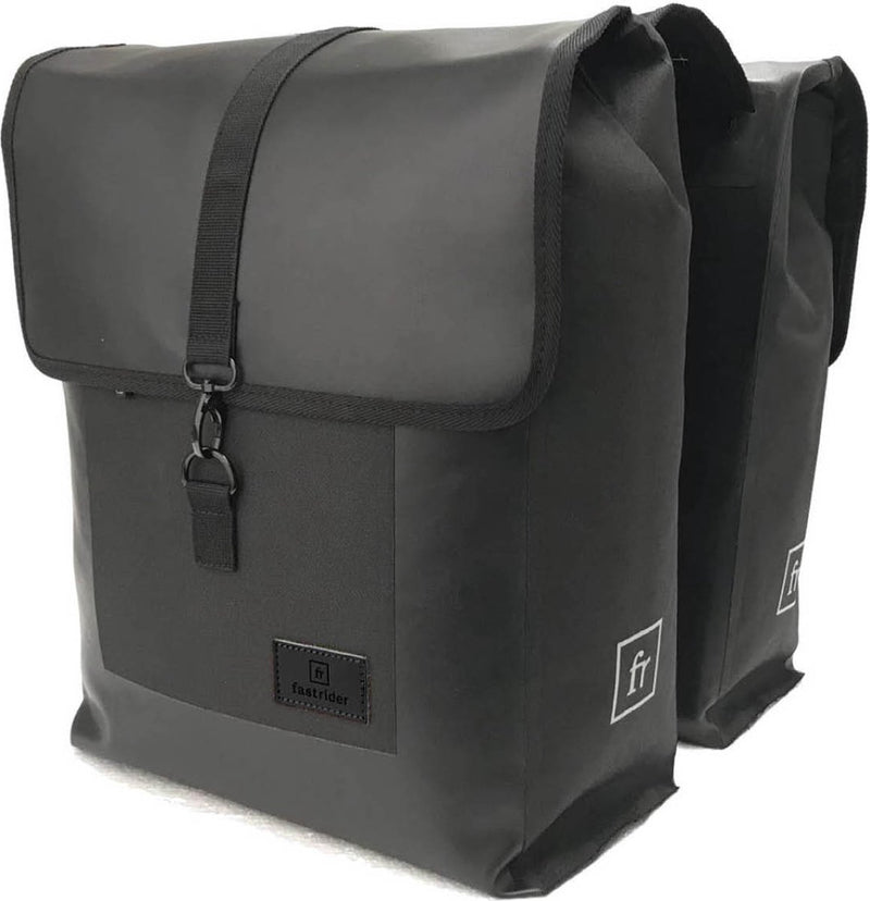 Load image into Gallery viewer, Fastrider jaxx dubbele fietstas trend waterdicht - zwart - 28l per tas
