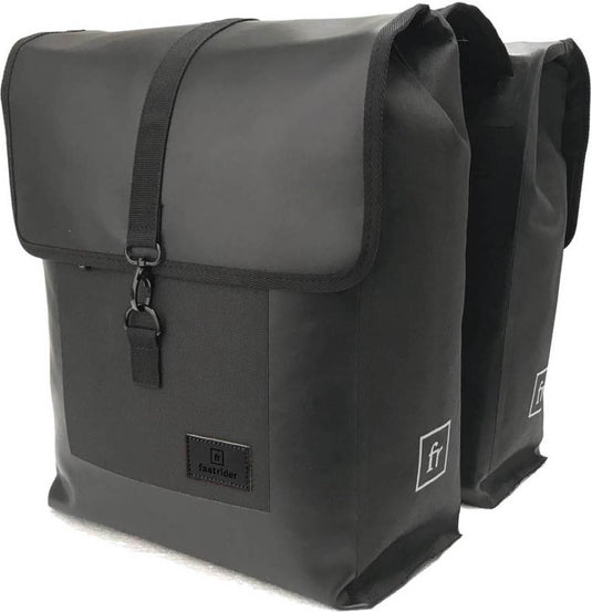 Fastrider jaxx dubbele fietstas trend waterdicht - zwart - 28l per tas