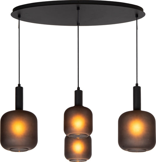 Lucide eloise - hanglamp - 4xe27 - zwart