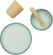 Jollein kinderserviesset siliconen - met bord, kom, beker - jade shades