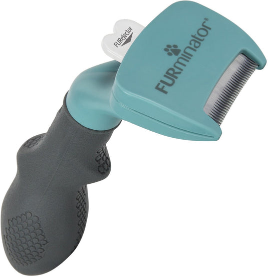 Furminator cat undercoat tool - short hair - kattenvachtkam - turquoise small