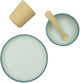 Jollein kinderserviesset siliconen - met bord, kom, beker - jade shades