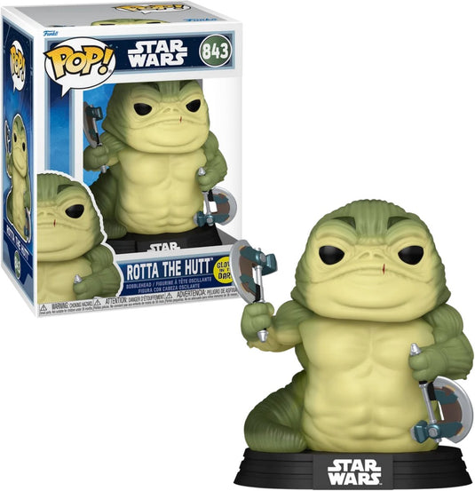 Funko star wars the mandalorian - rotta the huttlet (glow-in-the-dark) vinylfiguur 843 unisex pop! - neutraal - standard