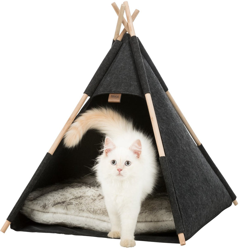Load image into Gallery viewer, Trixie kattenmand tipi vilt antraciet
