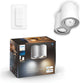 Philips hue pillar - spot - wit - gu10 fitting - 2 lichtpunten - aanpasbaar wit licht - slimme verlichting
