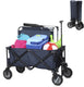 Tristar bolderkar opvouwbaar - stevige bolderwagen harmonicaframe - 70 kg draagvermogen - 39x20x75 cm - incl. bodemplaat en opbergtas - campingwagen, transportkar, trekwagen en strandkar voor tuin, festival, boodschappen, dagje uit - hc-0910 - blauw