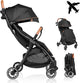Lionelo julie one buggy - kinderwagen tot 22 kg - premium - automatisch opvouwbaar - rugleuning tot ligpositie - ventilatiepaneel - verlengde kap met venster - eco-leer details - inclusief voetenzak, bekerhouder, muskietennet, transporttas