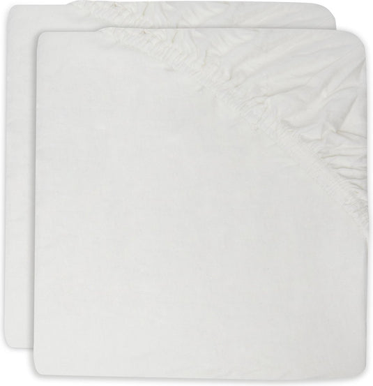 Jollein - hoeslaken wieg jersey 40 50x80 90cm - baby ledikant hoeslaken - zacht katoen - ivory - 2 stuks