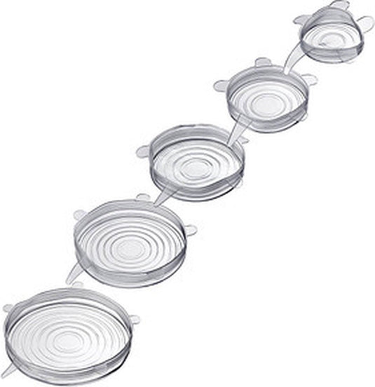 Westmark set van 5 silicone vershouddeksels transparant ø 6.5; 9.5; 14.5; 16.5 20.5cm