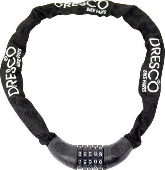 Dresco kettingcijferslot 90cm - rond 6mm - zwart