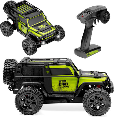 Overmax x-vast rc auto rc car – 1:10 crawler 4x4 – metalen aandrijfas – olie-schokdempers – led verlichting – 2 accu’s (tot 40 min) – 30 km u – traploze snelheidsregeling – offroad terrein model – ready to run - bestuurbare auto