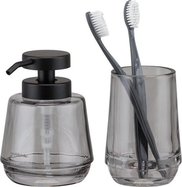 Sealskin mood - badkamerset - zeepdispenser 380 ml - tandenborstelbeker - grijs