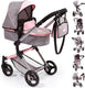 Bayer design - poppenwagen neo vario - grijs met vlinder