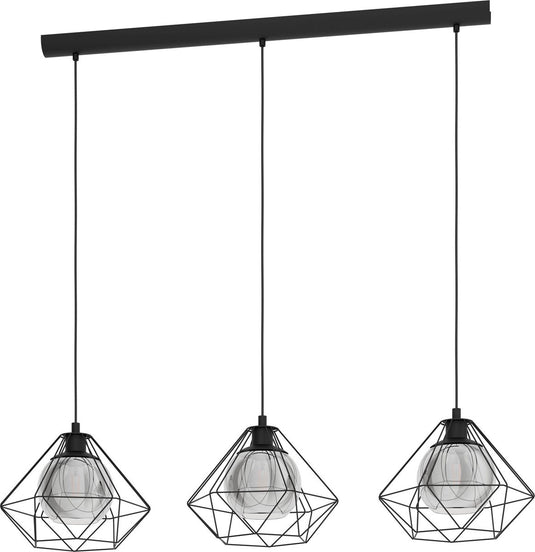 Eglo vernham - hanglamp - e27 - 114,5 cm - zwart