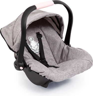 Bayer design - autostoeltje deluxe car seat voor poppen - grijs met kroon
