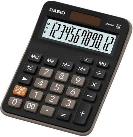 Casio rekenmachine - zwart - batterij zonne-energie - 12 cijfers