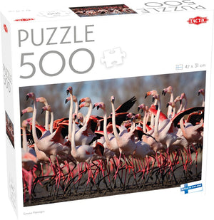Tactic greater flamingos – puzzel – 500 stukjes – flamingo’s in natuurgebied – tropische vogels en waterlandschap – hoogwaardige scandinavische kwaliteit