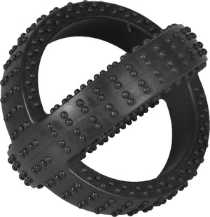 Flamingo - hondenspeelgoed rubber gladiator cross ball - l - zwart - 17.5 x 17.5 x 17.5 cm l