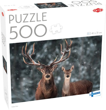 Tactic noble deer – puzzel – 500 stukjes – edelhert in boslandschap – natuur en wilde dieren – hoogwaardige scandinavische kwaliteit