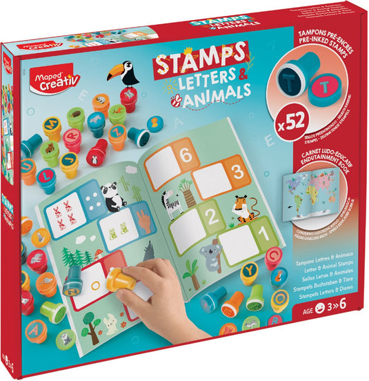 Maped creativ stempelset 'letters dieren', karton