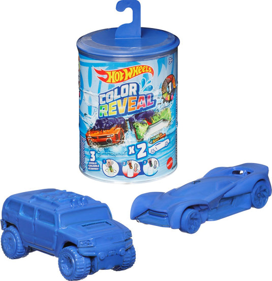 Hot wheels color reveal - speelgoedvoertuigen - set 2 diverse autos