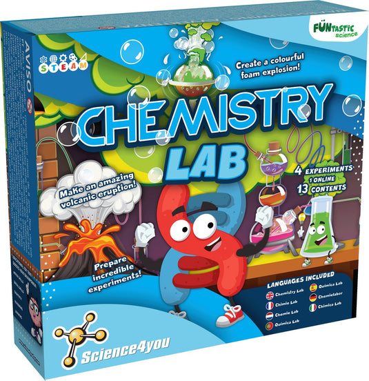 Science 4 you science4you funtastic chemistry lab - wetenschap speelgoed kinderen - chemie kit - schuimkolommen - educatief boek: bereid ongelooflijke experimenten voor!