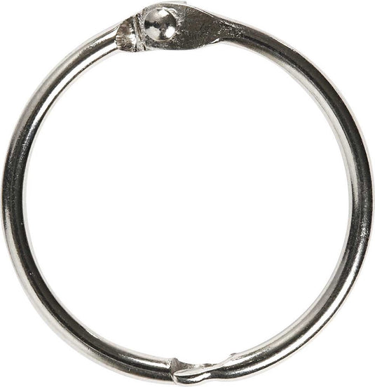 Creotime boekbindersring 32 mm 8 stuks zilver