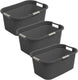 Rotho country wasmand - set van 3 - 40 ltr - antraciet