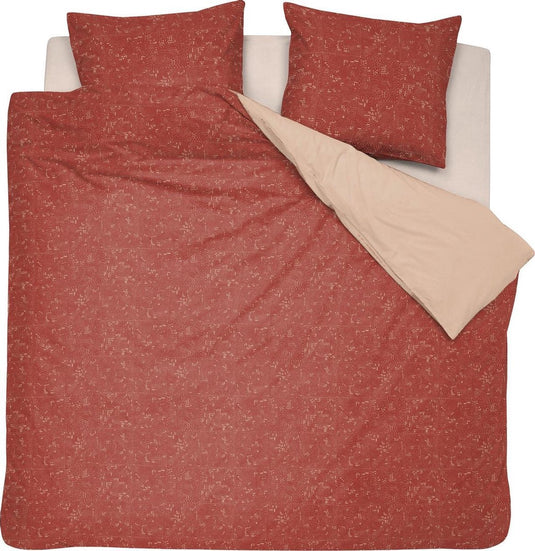 Damai - dekbedovertrekset - bio katoen 240x200 220 cm - rood + 2 kussenslopen 60x70