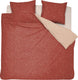 Damai - dekbedovertrekset - bio katoen 240x200 220 cm - rood + 2 kussenslopen 60x70