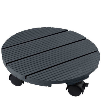 Nature - planttrolley met wieltjes - ø30cm - antraciet - houtcomposiet