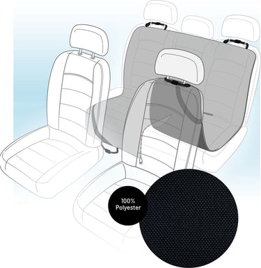 Flamingo beschermdeken voor auto coda – zwart – 214 x 147 cm – extra grote waterafstotende achterbankbeschermer voor honden