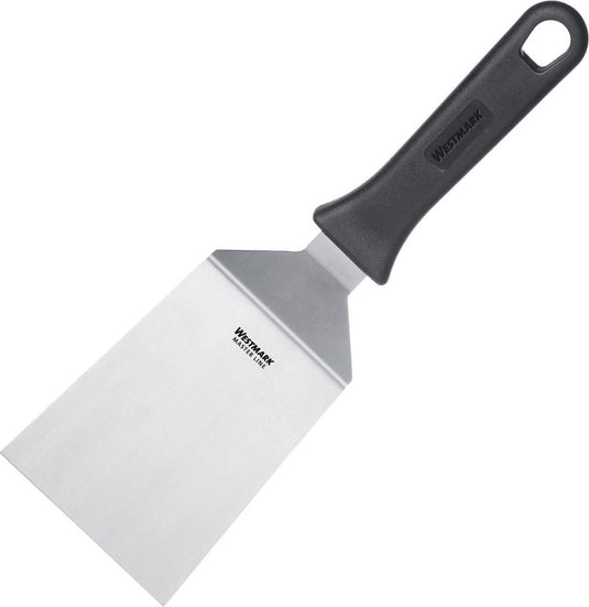 Westmark grillspatel, gebogen, stijf, gesloten, lemmet: 9 x 11,5 cm, lengte: 29 cm, roestvrij staal kunststof, master line, zwart zilver, 13442270